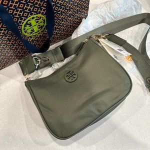 NEW Tory Burch Web Adjustable Crossbody Nylon Bag